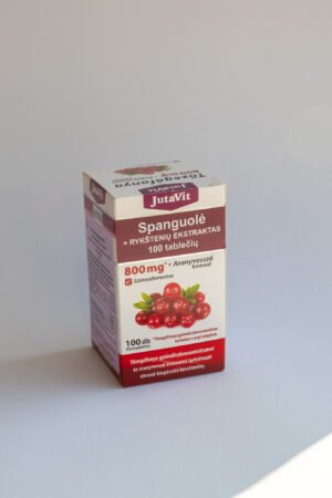 JutaVit spanguolės ir rykštenės ekstraktas, 100 tablečių