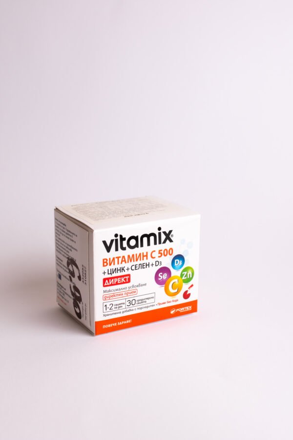 Vitamix Vitaminas C 500 +Zn +Se +D3 Direct, 30 pakelių