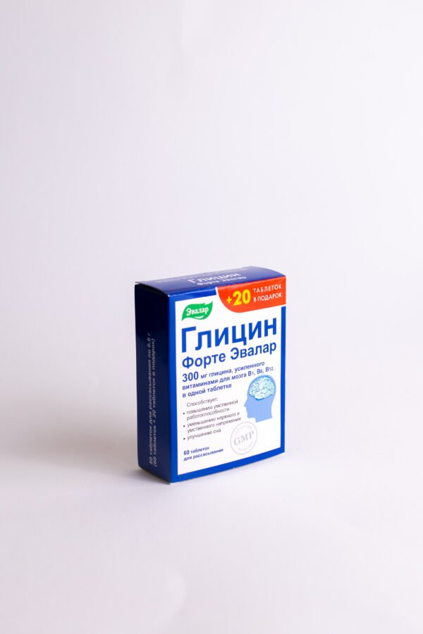 GLICIN FORTE su vitaminais B1, B6 ir B12, (glicinas), 60 tablečių