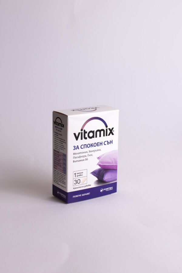 Vitamix ramus miegas, melatoninas, valerijonas, pasiflora, 30 kapsulių