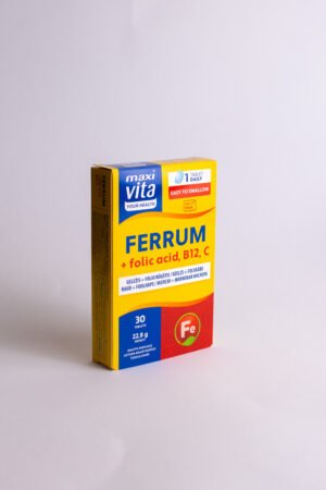 Geležis + folio rūgštis + Vitaminas C Maxi Vita Ferrum, 30 tablečių