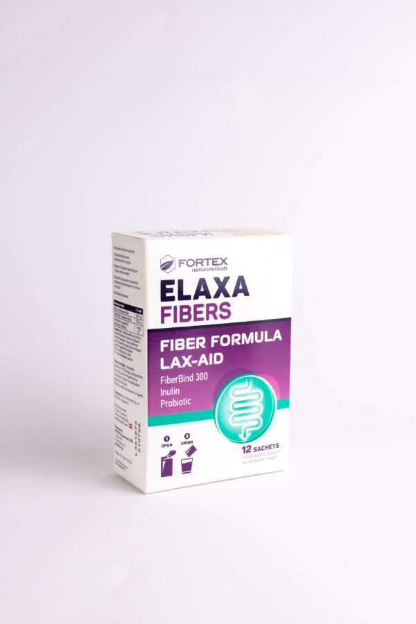 Fortex Elaxa fibers inulinas, skaidulos, probiotikai, 12 pakelių