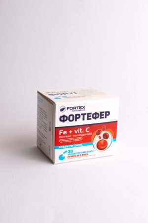 Geležis su vitaminu C Fortefer, 30 pakelių geriamųjų miltelių